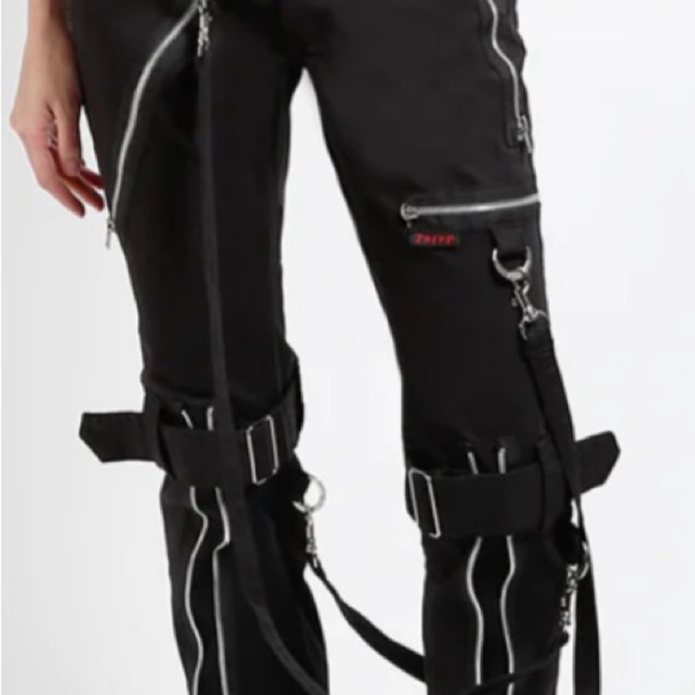 Tripp NYC Black Straight Leg Pants with Silver Accents